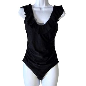 Aqua Eve One Piece Swimsuit Ruffle Medium Swim Bathingsuit Beach Vacation Resort